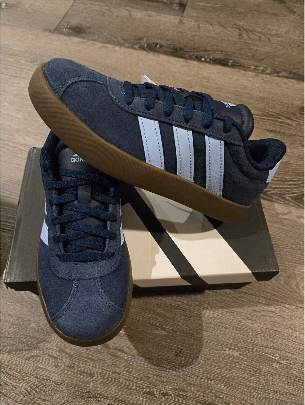adidas VL Court 3.0 Kids Youth 2 Navy Blue Gum KI6489 New in Box